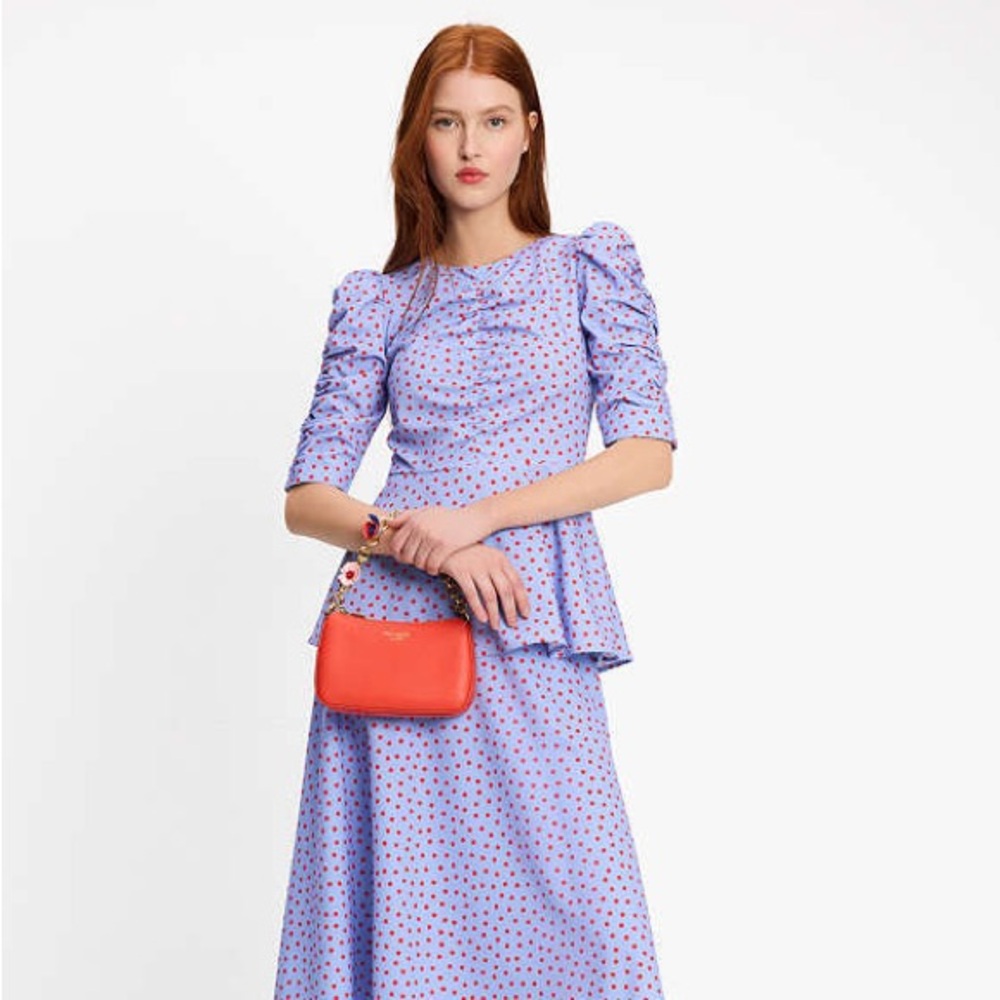 Kate Spade Spring Time Dot Ruched Top - Picture 3 of 14